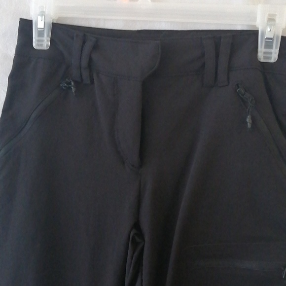 BLACK SLIM CUT ZIPPER POCKETED PANTS - Picture 6 of 7